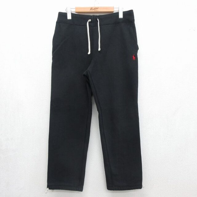 ラルフローレン スウェットパンツ ワンポイントロゴ ブラック 実寸W33 | 古着
