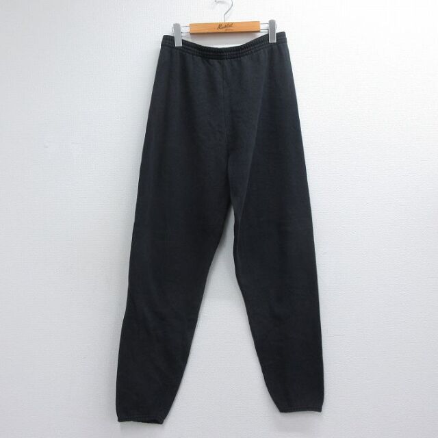 W33★古着 TULTEX スウェット パンツ メンズ 80年代 80s 無地 USA製 ブラック 26jul29