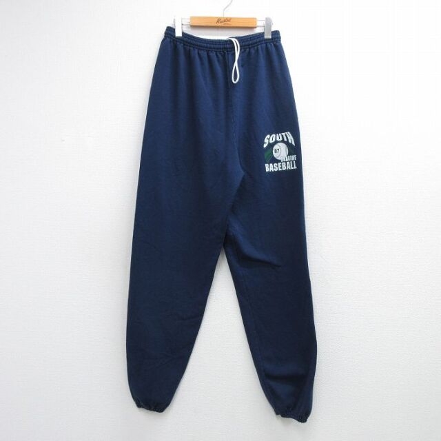 チャンピオン 00s スウェットパンツ BASEBALL ネイビー 実寸W33 | 古着