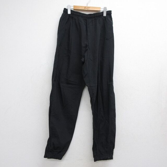 ナイキ 00s ナイロンパンツ ワンポイントロゴ ブラック 実寸W33 | 古着
