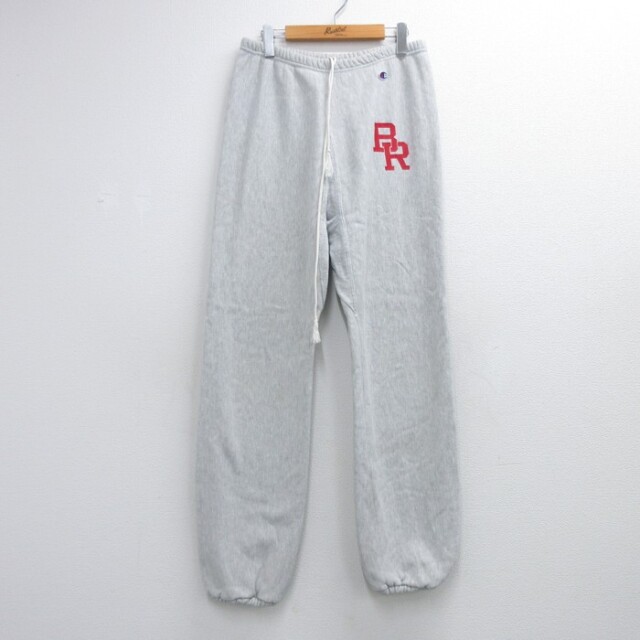 W35★古着 チャンピオン Champion パンツ メンズ 80年代 80s BR リバースウィーブ ウォームアップ USA製 グレー 霜降り【spe】 26sep08