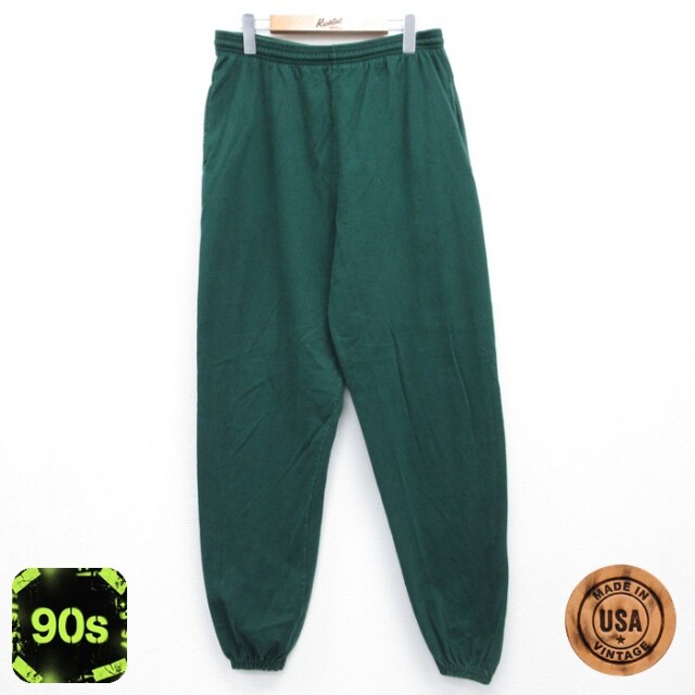 PLUMA 90s パンツ スウェット グリーン 実寸W30 | 古着