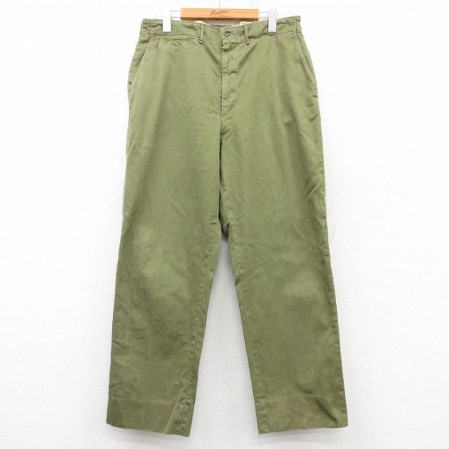 W34★古着 ビンテージ パンツ メンズ 60年代 60s タロン 緑 グリーン 【spe】 25mar12 中古 ボトムス ロング