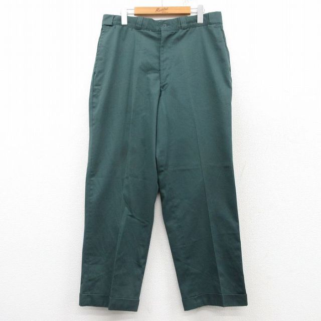 W34★古着 ビンテージ パンツ メンズ 60年代 60s USA製 緑系 グリーン 【spe】 25mar12 中古 ボトムス ロング