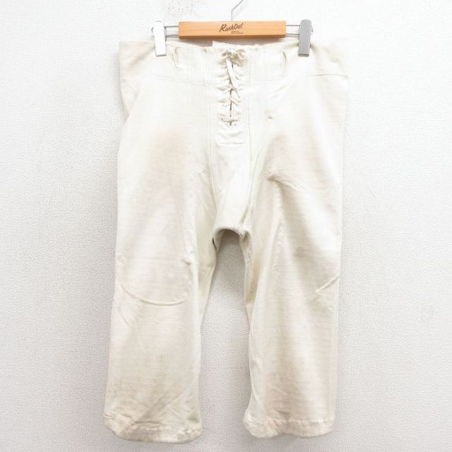 W36★古着 チャンピオン champion ビンテージ パンツ メンズ 70年代 70s USA製 白 26jan16