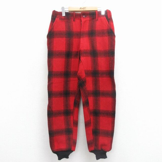 【20%OFF】シアーズ 60s ハンティングパンツ レッドチェック W32 | 古着