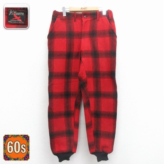 【50%OFF】シアーズ 60s ハンティングパンツ レッドチェック W32 | 古着