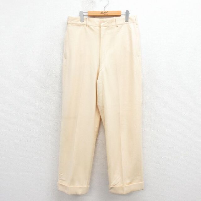 W33★古着 ブルックスブラザーズ ビンテージ ブランド スラックス パンツ メンズ 70年代 70s タロン 生成り 26feb10