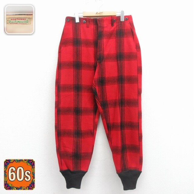 60s ハンティングパンツ レッドチェック W31 | 古着