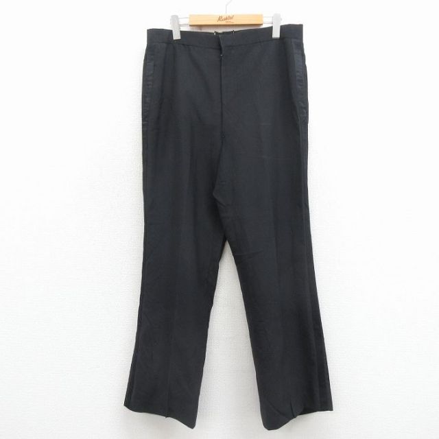 古着通販 W32☆古着 ビンテージ スラックス パンツ メンズ 60年代 60s 黒