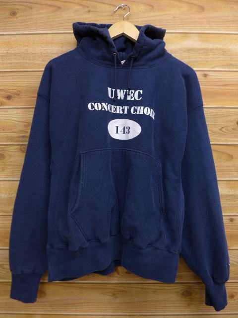 L★古着ChampionチャンピオンリバースウィーブパーカーUWE紺/15apr10【n】