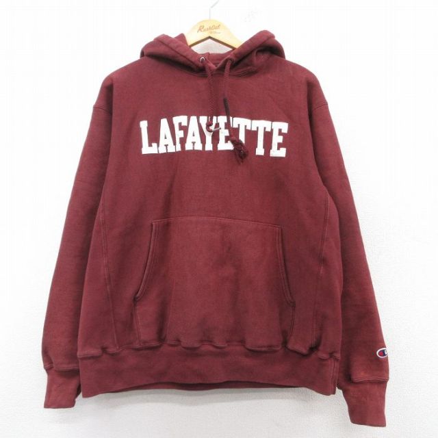 XL★古着 長袖 チャンピオン Champion リバースウィーブ パーカー メンズ 00年代 00s LAFAYETTE エンジ 25mar07 中古 スウェット スエット トレーナー トップス