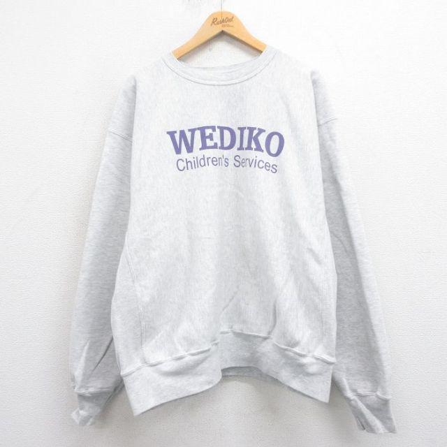 XL★古着 長袖 チャンピオン Champion リバースウィーブ メンズ 00年代 00s WEDIKO 大きいサイズ クルーネック グレー 霜降り 25sep02 中古 スウェット スエット トレーナー トップス