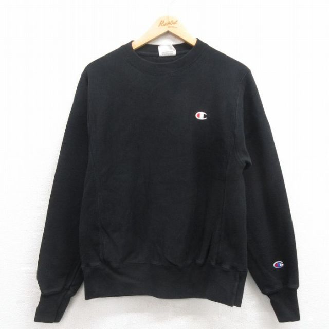 M★古着 長袖 チャンピオン Champion リバースウィーブ メンズ ワンポイントロゴ クルーネック 25sep02 中古 スウェット スエット トレーナー トップス