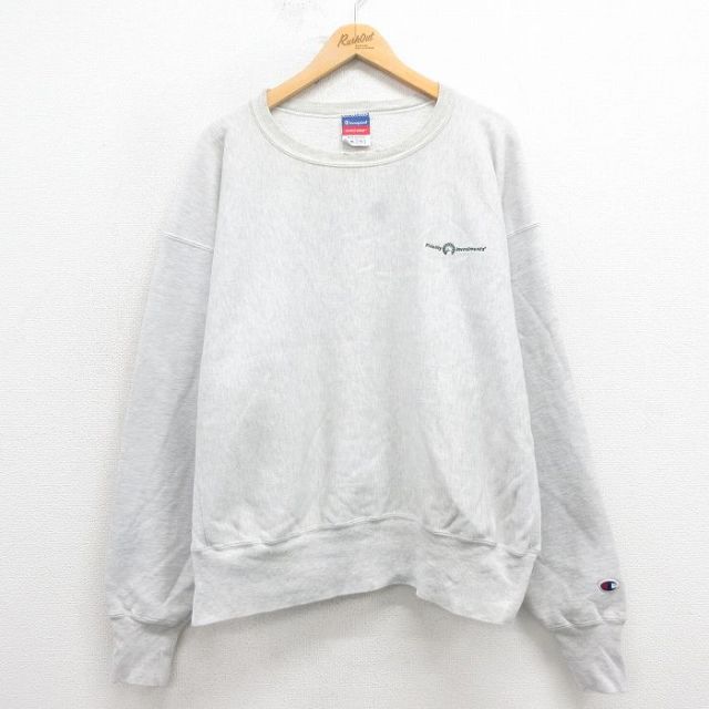 XL★古着 長袖 チャンピオン Champion リバースウィーブ メンズ 00年代 00s 灯台 大きいサイズ クルーネック グレー 霜降り 25oct15 中古 スウェット スエット トレーナー トップス