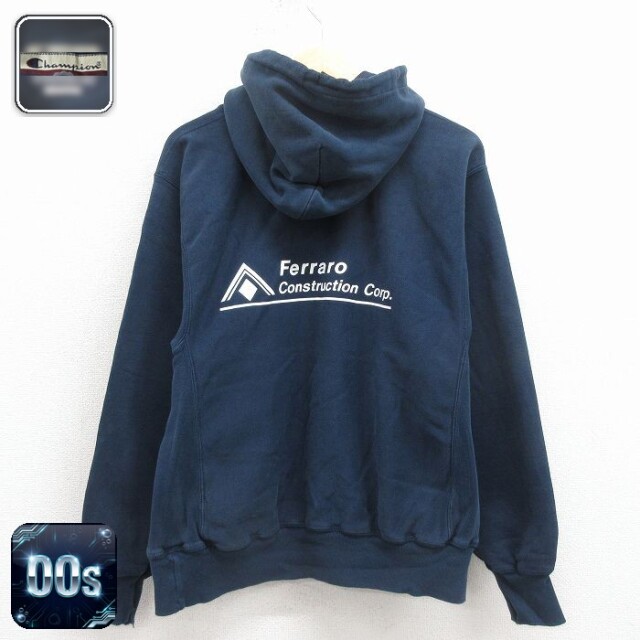 【50%OFF】チャンピオン 00s リバースウィーブパーカー Ferraro ネイビー M | 古着