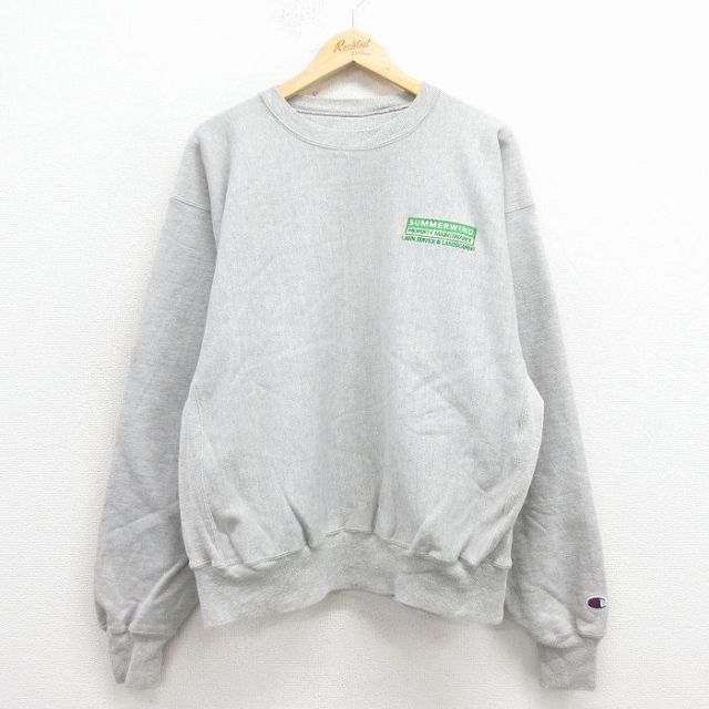 XL★古着 長袖 チャンピオン Champion リバースウィーブ メンズ 00年代 00s SUMMERWIND クルーネック グレー 霜降り【spe】 25nov25