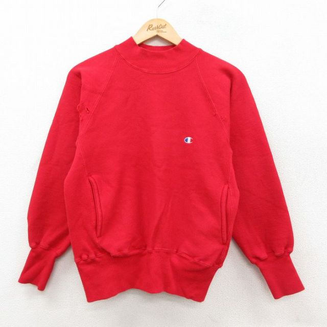 【20%OFF】チャンピオン 90s リバースウィーブ長袖 ワンポイントロゴ レッド S | 古着