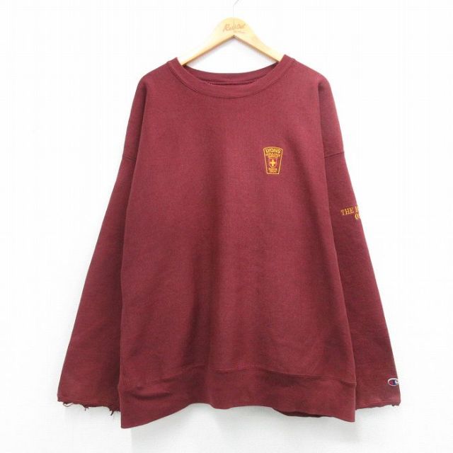 【20%OFF】チャンピオン 00s リバースウィーブ長袖スウェット LYONS バーガンディ XL | 古着
