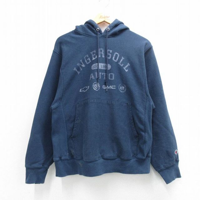 チャンピオン リバースウィーブパーカー INGERSOLL ネイビー M | 古着