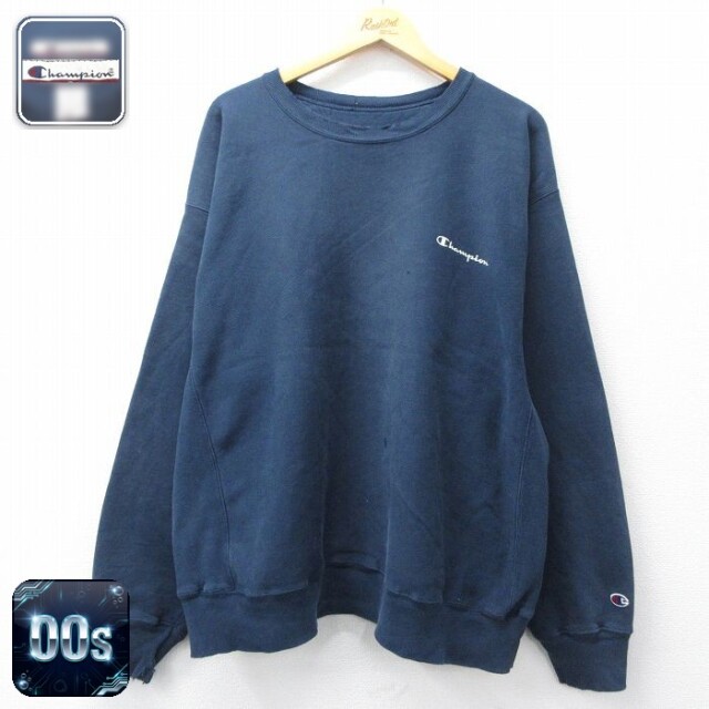 【20%OFF】チャンピオン 00s リバースウィーブ長袖 ワンポイントロゴ ネイビー メンズXL相当 | 古着