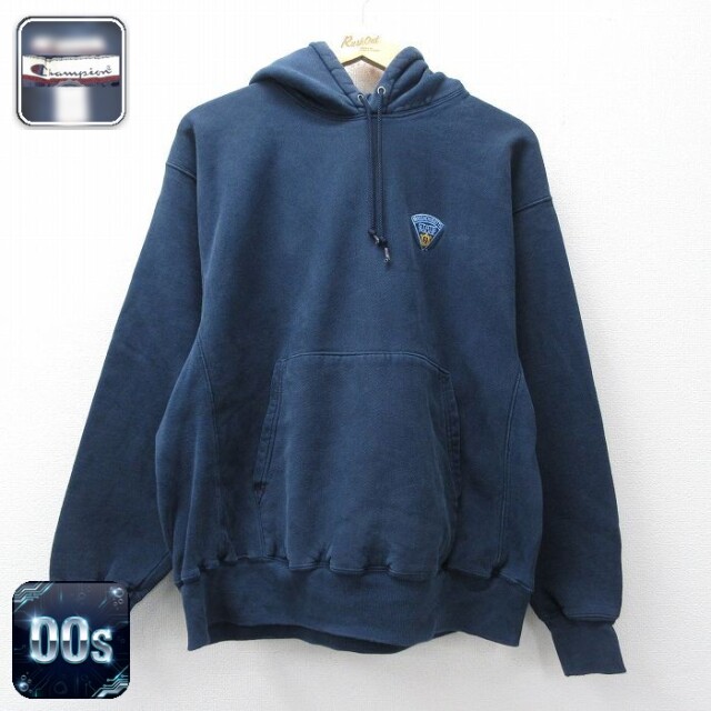 【20%OFF】チャンピオン 00s リバースウィーブパーカー POLICE ネイビー メンズXL相当 | 古着