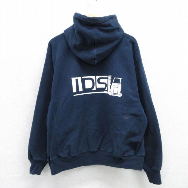 チャンピオン 00s リバースウィーブパーカー IDS ネイビー メンズXL相当 | 古着