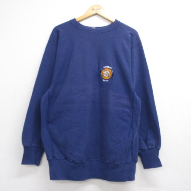 L★古着 チャンピオン Champion 長袖 チャンピオンリバースウィーブ メンズ 80年代 80s ミネソタ 大学 クルーネック USA製 ネイビー【spe】 26aug28