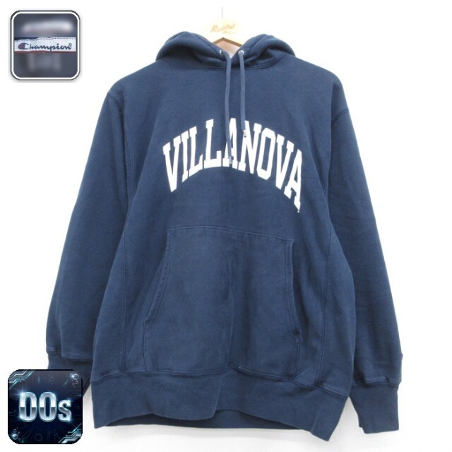 チャンピオン 00s リバースウィーブパーカー Villanova カンガルーポケット ネイビー メンズL相当 | 古着