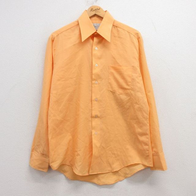 L★古着 Kマート 長袖 シャツ メンズ 70年代 70s オレンジ 25feb21 中古 トップス