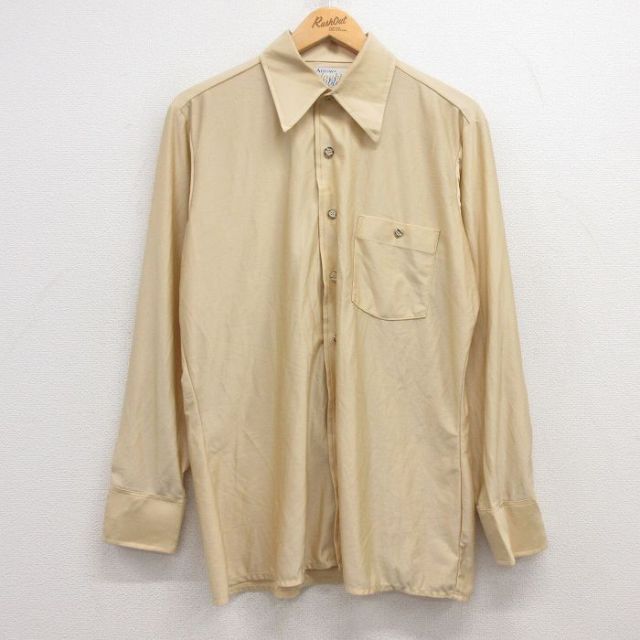 M★古着 アロー 長袖 シャツ メンズ 70年代 70s ベージュ カーキ 25feb21 中古 トップス