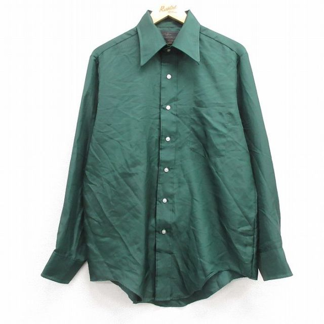 L★古着 バンヒューセン 長袖 シャツ メンズ 70年代 70s 緑 グリーン 25feb27 中古 トップス