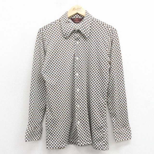【20%OFF】70s 長袖シャツ 花柄 ホワイト S | 古着