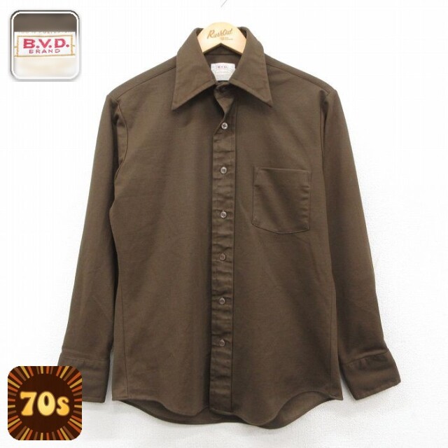 BVD 70s 長袖シャツ ブラウン M | 古着