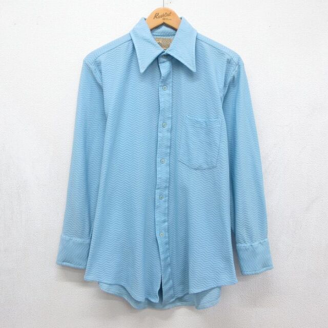 70s 長袖シャツ ライトブルー メンズL相当 | 古着