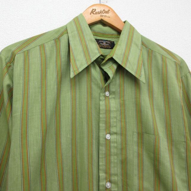 古着通販 XL☆古着 タウンクラフト 長袖 シャツ メンズ 70年代 70s