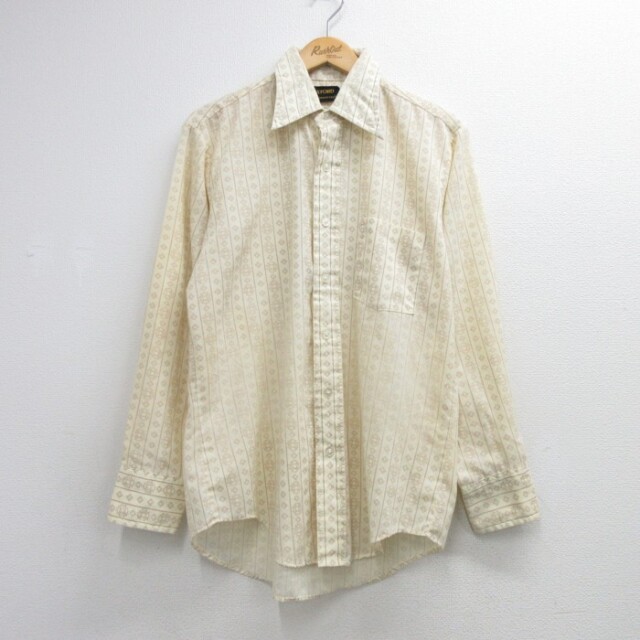 OXFORD 長袖 シャツ 70s ベージュ ストライプ メンズL相当 | 古着