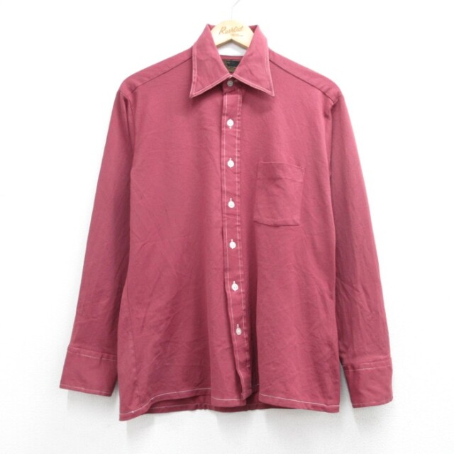 Golden Comfort 70s 長袖シャツ シアーズ バーガンディ メンズL相当 | 古着