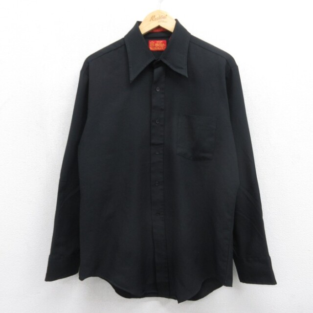 Kings Road 長袖 シャツ 70s シアーズ ワーク ブラック メンズL相当 | 古着