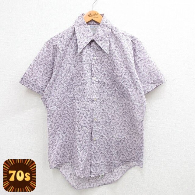 【50%OFF】70s 半袖シャツ パープル L | 古着