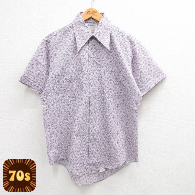 【50%OFF】70s 半袖シャツ パープル L | 古着