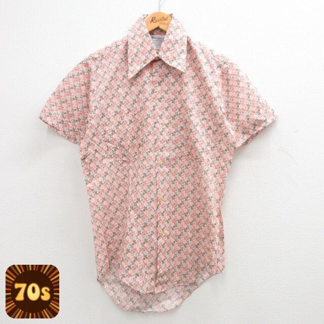 【50%OFF】70s 半袖シャツ ブラウン S | 古着