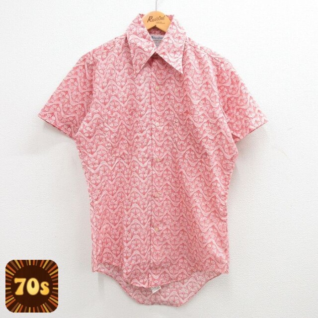 【50%OFF】70s 半袖シャツ レッド S | 古着