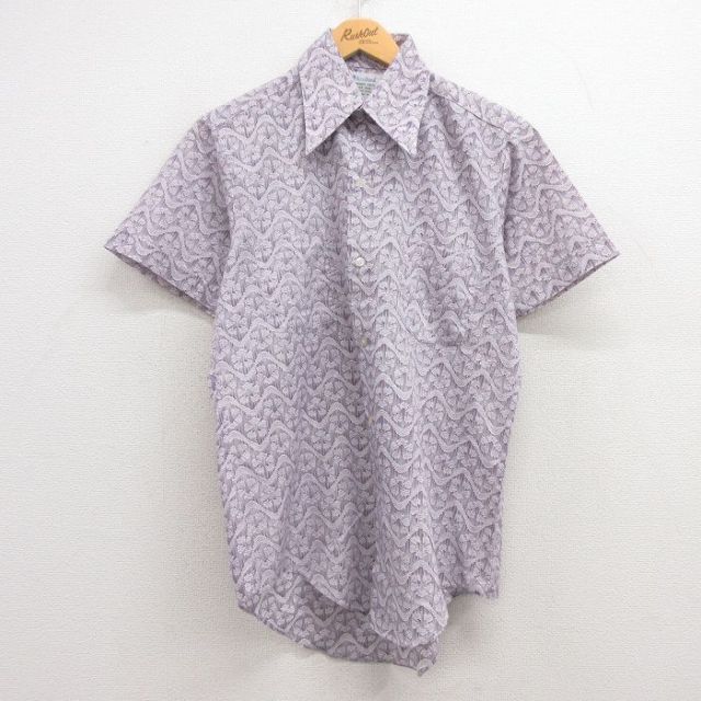 70s 半袖シャツ パープル M | 古着