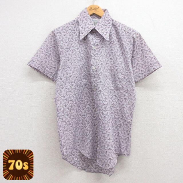 【50%OFF】70s 半袖シャツ パープル M | 古着