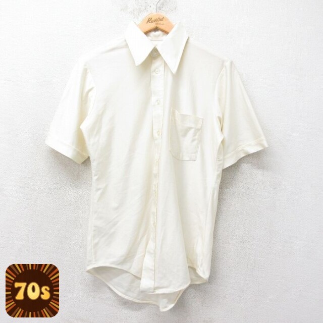 【50%OFF】70s 半袖シャツ ベージュ M | 古着