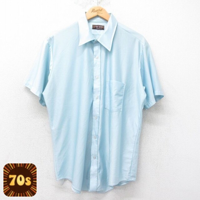 【50%OFF】70s 半袖シャツ ネイビー XL | 古着