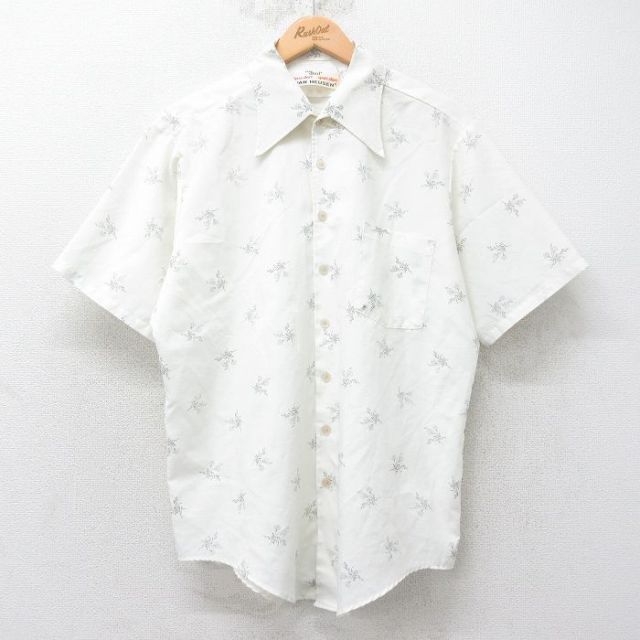 バンヒューセン 70s 半袖シャツ 花柄 ホワイト L | 古着