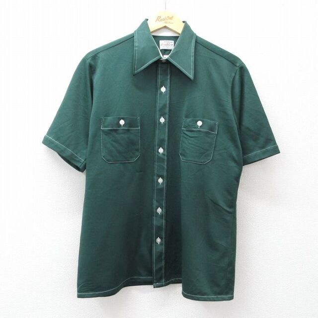 アロー 70s 半袖シャツ グリーン メンズL相当 | 古着