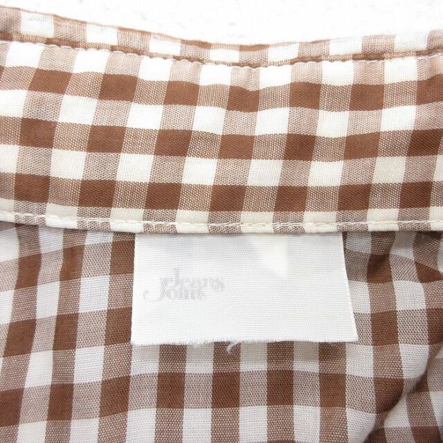 古着通販 M☆古着 半袖 シャツ メンズ 70年代 70s ブラウン ギンガム